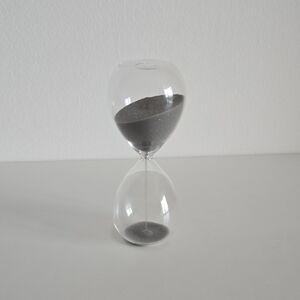 Mini Glass Hourglass with Gray Sand
